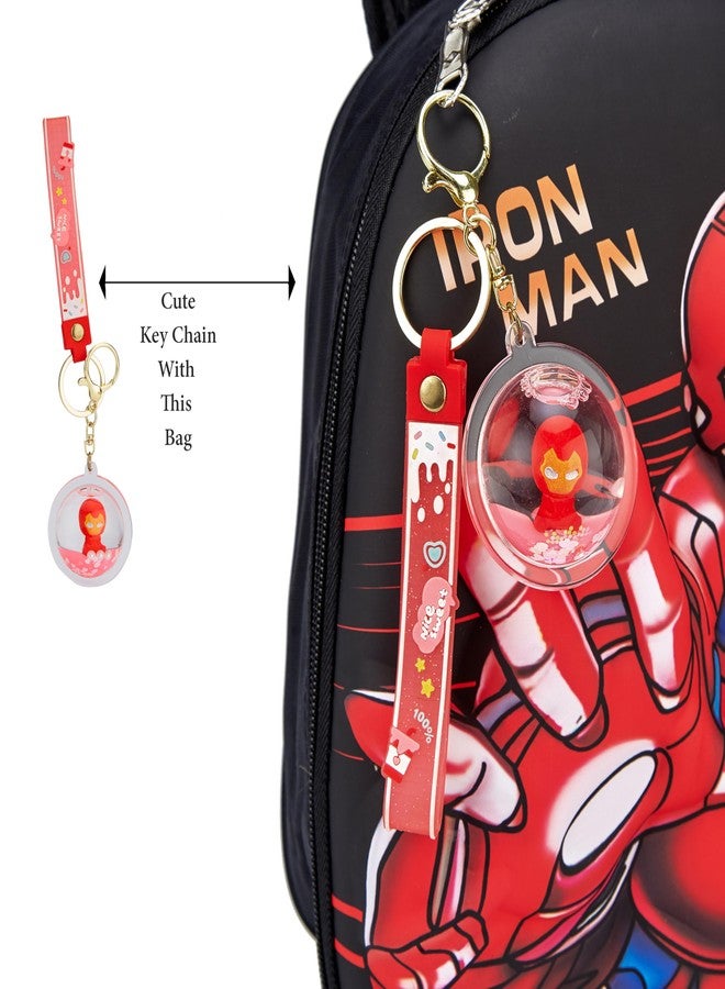 شيري بوكس حقيبة ظهر للأطفال من CherryBox بطبعة كرتونية - حقيبة للمدرسة، منطقة اللعب، ورياض الأطفال، حقيبة نزهة صغيرة للأولاد والبنات، حقائب صغيرة خفيفة الوزن للأطفال (أحمر وأسود) مع سلسلة مفاتيح لطيفة - Image 3